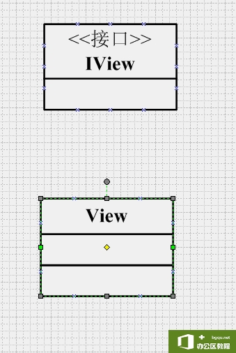 如何使用 visio 画UML类图之使用实现接口图标